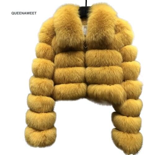 New Warm Real Fox Fur Coat Women Short Style Fashion Winter Womans Natural Fox Fur Jacket Real Outerwear Wholesale