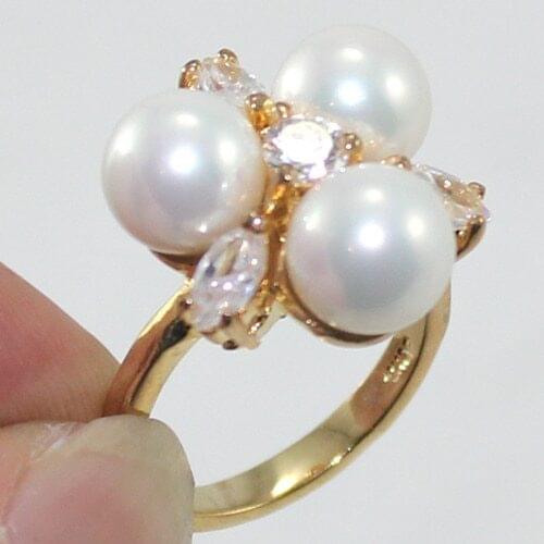 New Design !6 Clour good 8MM Pink /Black/Multi/ Blue/Gold/White South Sea Shell Pearl Ring