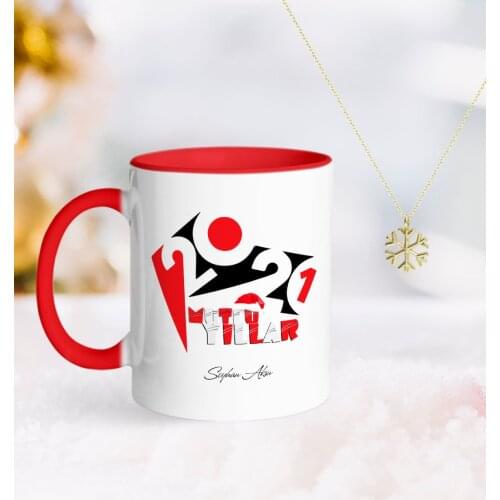 Personalized 2021 Happy Birthday Red Mug and Snow Them Kolye-13