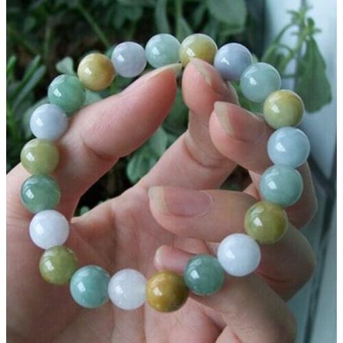 Genuine 100% Natural Untreated Icy Light Green Jadeite 8mm Beads Necklace DIY