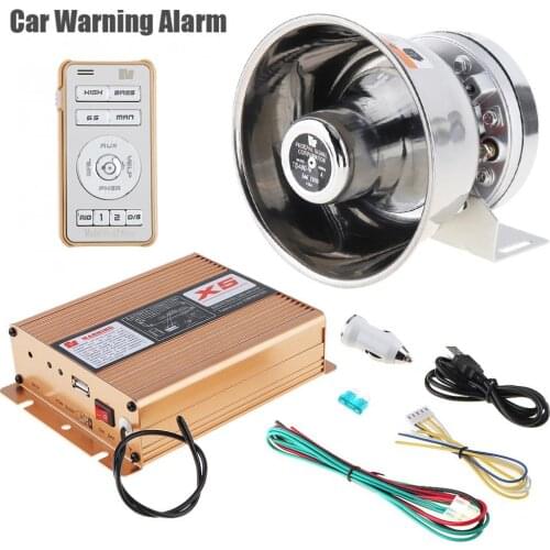 12V 200W 18 Tone Car Warning Alarm Police Siren Horn PA Speaker with MIC System & Wireless Remote Control