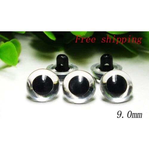 100pcs 9mm transparent Sew-in Acrylic Eyes Bears Dolls/Toy eyes/Sew eyes