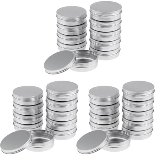 30Pcs Empty Aluminum Tins Cans With Screw Lids Container Jar Top Round 3.5oz for Cosmetics Ointment, Candles, Medicines