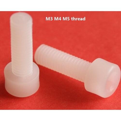 M3 M4 M5 thread PVDF hexagon socket screw strong corrosion Acid alkali plastic bolt Polyvinylidene Fluoride heat-resistant