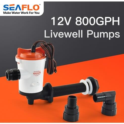 Seaflo 800gph Livewell Aeration Pump fishing Boat Live Bait tank Aerator water Pump Fish Saver Marine Submersible Cartridge