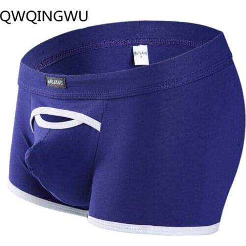 Sexy Underwear Men Boxers Open Lingerie Front Solid Convex Mens Underpants Short Panties Slip Homme Cueca Gay Male Boxers