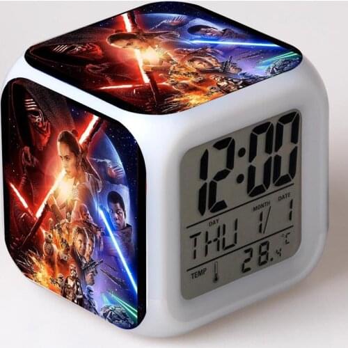Force Awakens Kids Alarm Clock Cute Alarm Clock Digital Clock Electronic Gadgets Best Selling Disney Anime Figure