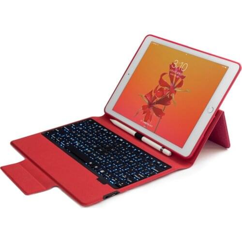 With Pencil Holder Slim Smart Stand Cover for IPad 9.7 2018 2017 Pro 9.7 Air 1 2 Funda Backlit Wireless Bluetooth Keyboard Case