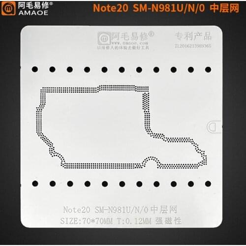 Amaoe For Samsung Note 20/20 Ultra N9860 N981U F700F/U BGA Reballing Stencil Motherboard Middle Frame Planting Tin Template