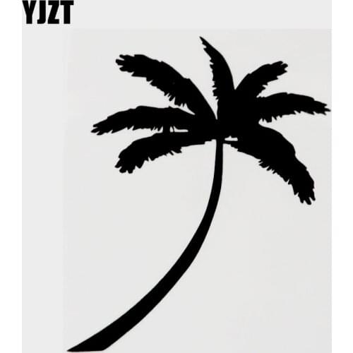 YJZT 11.6CM×14.2CM Personality Plants Tree Vinyl Car Body Sticker Decal Black/Silver 18B-0143
