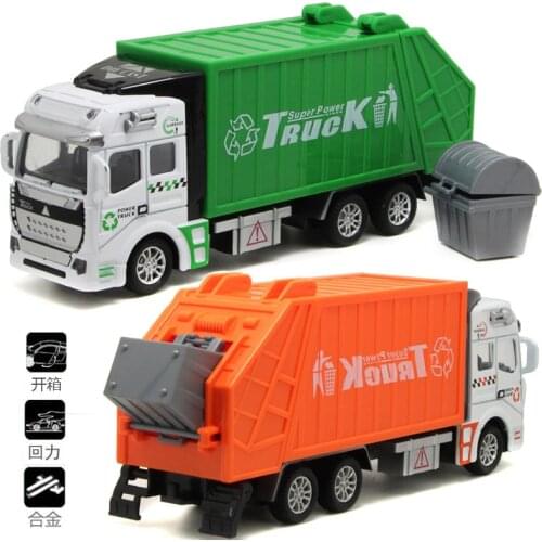 1:32 High Simulation Garbage Truck Model toy cars Clean Car Sanitation Trash Alloy Model car toys for children