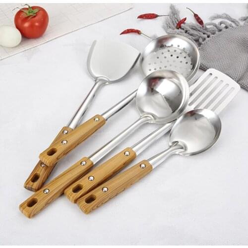 1Pcs Stainless Steel Kitchenware, Spatula, Large Soup Spoon, Frying Spatula, Colander, Kitchen Cooking Tools