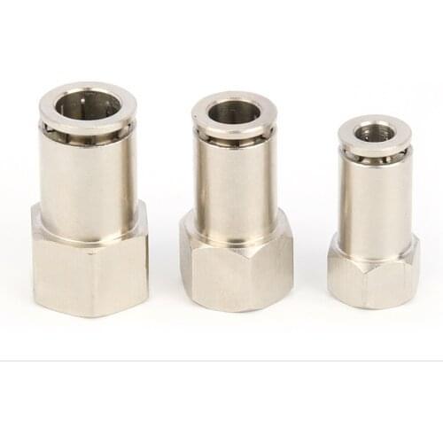 1pc pneumatic Full copper nickel-plated quick-connect joint PCF 4/6/8/10/12 trachea pneumatic joint inner straight through