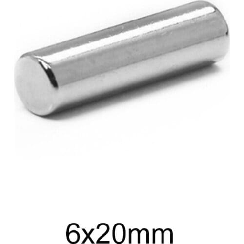 10/20/50/200pcs 6x20 mm Powerful Magnets 6mmx20mm Permanent Small Round Magnet 6x20mm Neodymium Magnet Super Strong 6*20 mm N35