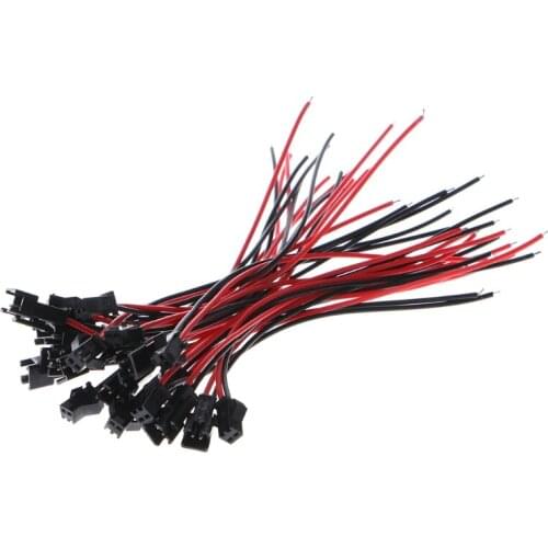 10Pairs/Bag JST SM 2Pins Jack Male to Female Wire Connector For LED Strip Light