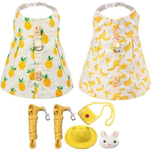 2 Sets Small Animal Harness And Leash Set Small Pet Chest Harness Walking Harness Household Dog Harness Set With Small Hat