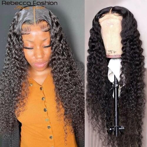 Rebecca Deep Wave 360 Lace Frontal Wig Curly Human Hair Lace Wigs Transparent Deep Curly Lace Front Wig Brazilian Deep Wave Wig