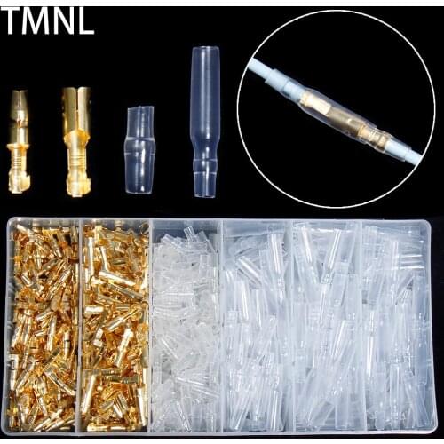 4.0mm Bullet Crimped Crimping Connection Terminals Connector Wire Insulating Sleeves Car Motorcycle Brass Socket Electrical plug