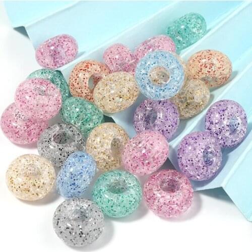 50pcs Mixed Transparent Glitter Acrylic Beads For Jewelry Making Loose Spacer Beads Handmade For Bracelet Necklace Making DIY