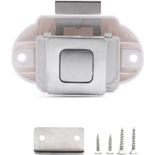 Cabinet Cupboard Door Lock Keyless Catches Locks Push Button Latches Locking Rv Push Compartment Lock with Screws 26mm
