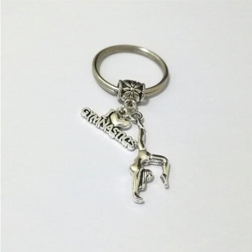 Gymnastics Keychain, Gymnast Keyring, I Love Gymnastics, Sports Keyring, Gymnastics Charm, Gymnast Player Gifts