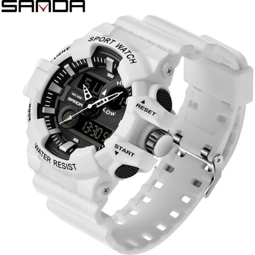 New SANDA Sports Mens Watches Top Brand Luxury Military Quartz Watch Men Waterproof S Shock Wristwatches relogio masculino