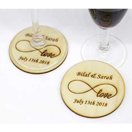 Custom Engraving Wooden Coaster Set Wedding Party Coaster Set Anniversary Gift Custom Wood Coaster
