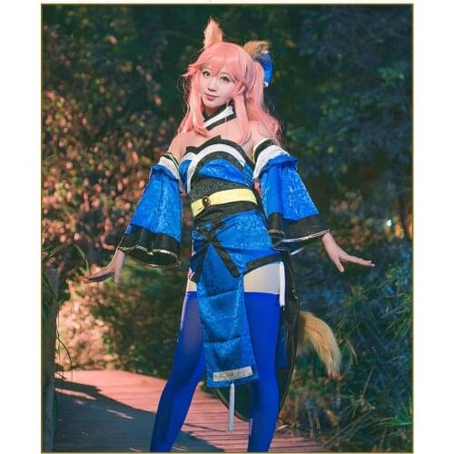 Fate Grand Order Tamamo no Mae FGO Kimono Cosplay Costume Full Set Women Costume COSPLAYONSEN