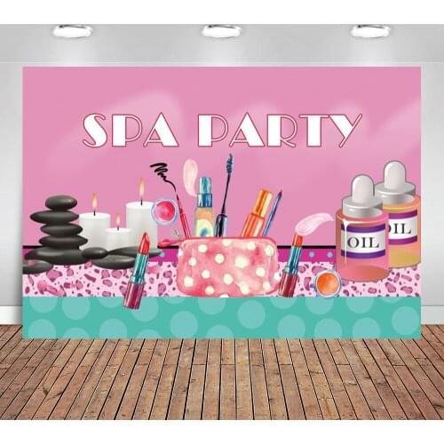 Photo Background Pink Princess Women Make Up SPA Party Shop Poster Photography Backdrop Photocall Photo Studio