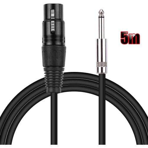 Ggiant Microphone Cable XLR Female Connector to 1/4 Inch TS Mono Plug Noise Reduction Audio Cords 5m/16.4ft guitar cable