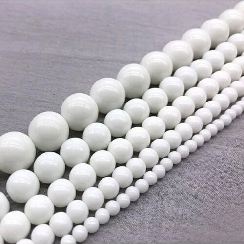 4/6/8/10mm Rondell White Porcelain Beads Round Loose Spacer Beads for Jewelry Making DIY Necklace Bracelet Accessories
