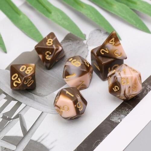 7pcs/set Sided Dice D4 D6 D8 D10 D12 D20 For Dungeons&Dragon D&D RPG Poly Game Accessories