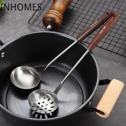 2pcs Stainless Steel Wok Spatula Kitchen Slotted Turner Rice Spoon Ladle Baking Cooking Tool Utensil Set Dropshipping utensilio