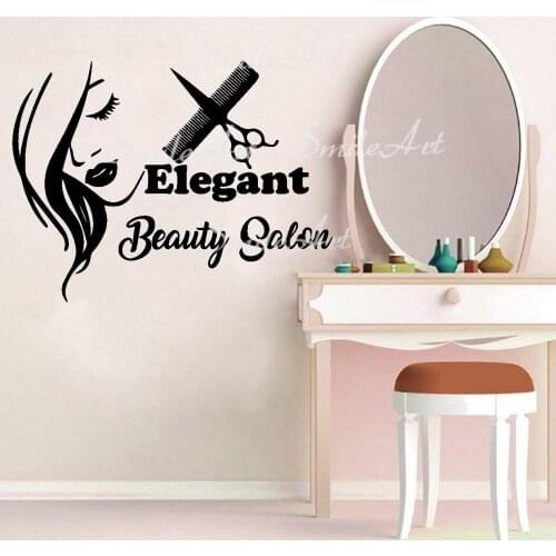 Cute Custom Name Beauty Salon Wall Sticker Pvc Wall Stickers Wall Art Wall Paper For Decoration Waterproof Wall Art Decal