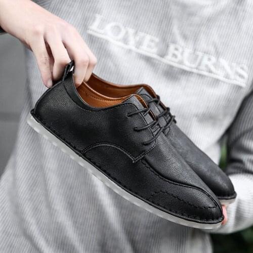 Men casual Shoes Men PU Leather Top Quality Oxfords British Style Men Flats Dress Shoes Business Formal Shoes Big Size 47