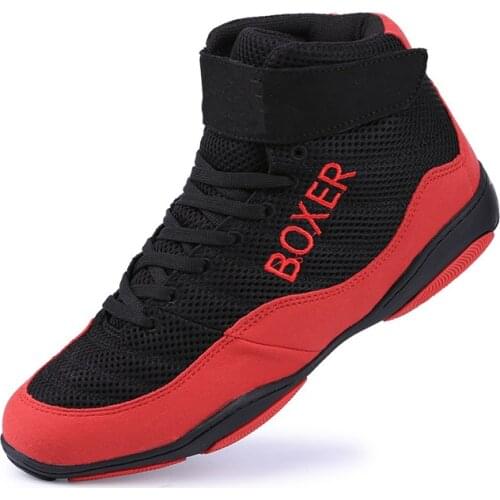 Men Professional Boxing Wrestling Combat Weight Lifting Shoes Male Soft Breathable Wearable Boxing Training Fighting Shoes