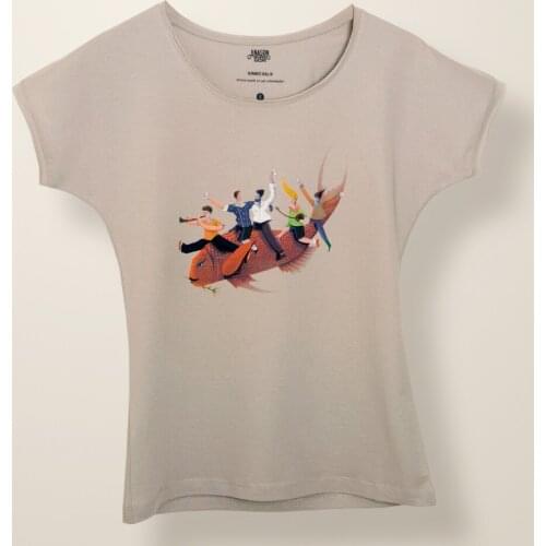 New season womens t-shirt round neck natural cotton original brand normal mold bike collar printed standard size light cool