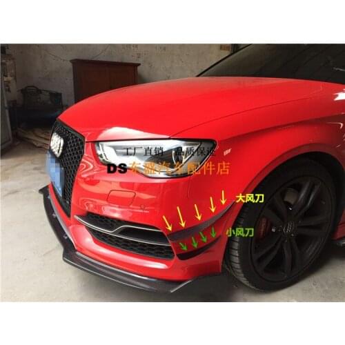 Fit for Audi A3 S3 RS carbon fiber front bar wind knife front lip wind knife
