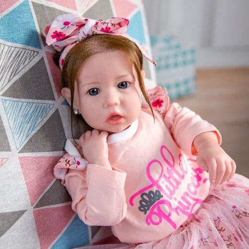 Hoomai Reborn Silicone Dolls 20 Inch Lifelike Newborn Toddler Dolls Toy Kids Playmate Birthday Gift