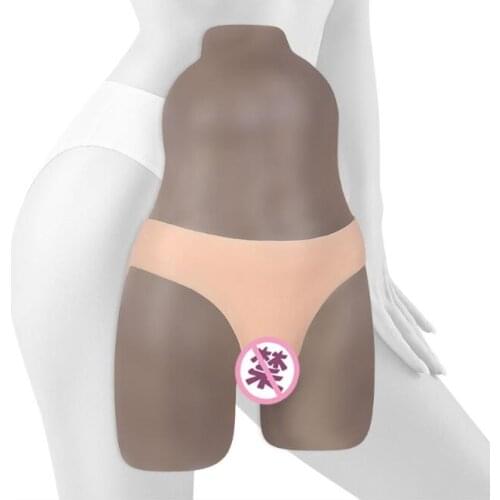 Underwear Silicone Fake Vagina Panties Men Penetratable Vagina Boxer Briefs for Crossdresser Transgender Shemale Gaff Soft Tits