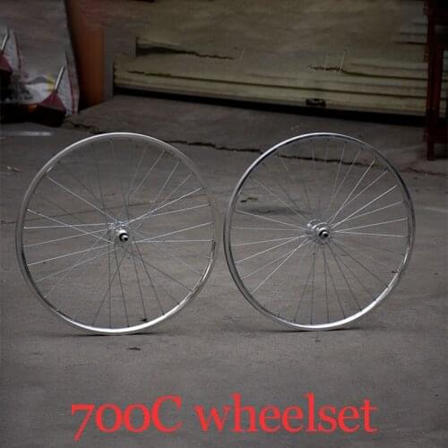 Vintage Fixie bike wheel rim sliver flip-flop hub 25mm front 24H Rear 32H single speed bike fixed gear bike Aluminum Alloy