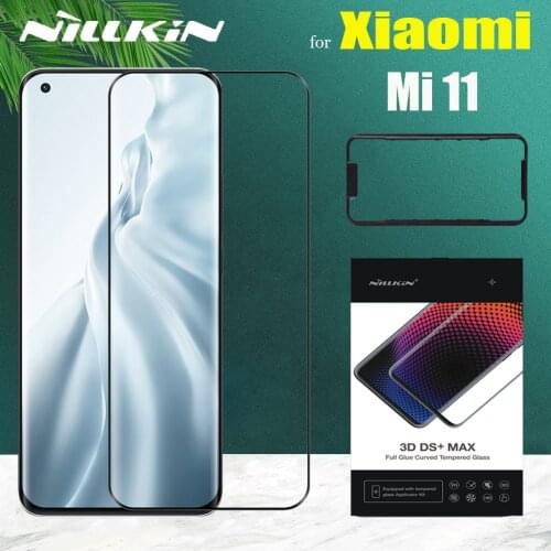 For Xiaomi Mi 11 Mi11 5G Tempered Glass Screen Protector Nillkin 3D DS+MAX Full Coverage Safety Protective Glass for Xiaomi Mi11