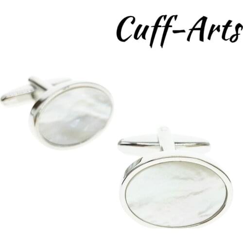 Cufflinks for Men Shell Cufflinks Mother of Pearl Round Shaped Fashion High Quality Cufflinks by Cuffarts C20115