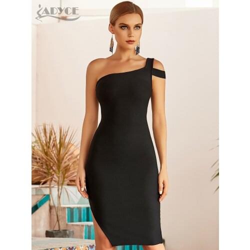 Adyce 2021 New Summer Women One Shoulder Bandage Dress Sexy Sleeveless Black Bodycon Club Celebrity Runway Party Dress Vestidos