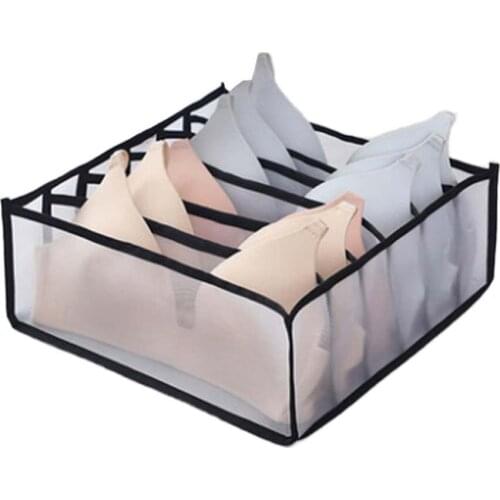 1/3pcs Home Separated Underwear Bra Organizer Storage Box Socks Dormitory Closet Organizer 7 /11 Grids Foldable Drawer Organizer