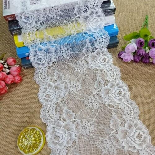 19cm wide E3158 white soft stretch colored lace DIY for clothing underwear jewelry wedding decoration