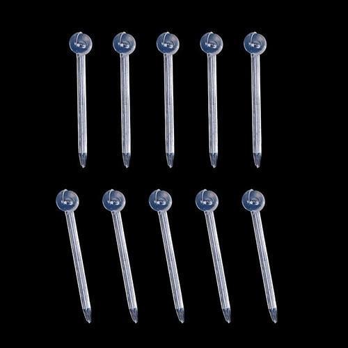 20 Pcs Womems Clear Plastic Nose Bone Ear Studs Rings Body Piercing Jewelry