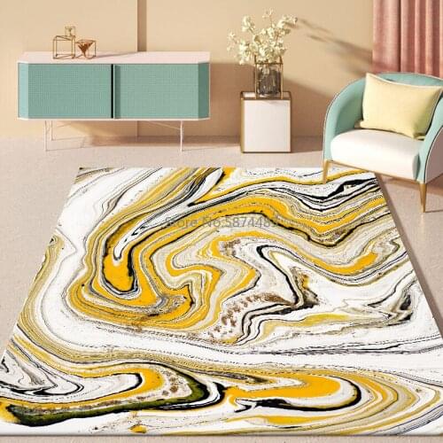 200*300cm Modern Abstract Sea Water Black and White Yellow Kitchen Living Room Bedroom Bedside Carpet Floor Mat Customization