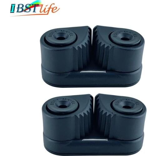 2X Black Composite 2 Row Matic Ball Bearing Cam Cleat Pilates Equipment Marine Boat Fast Entry Rope Wire Fairlead Sailboat yacht