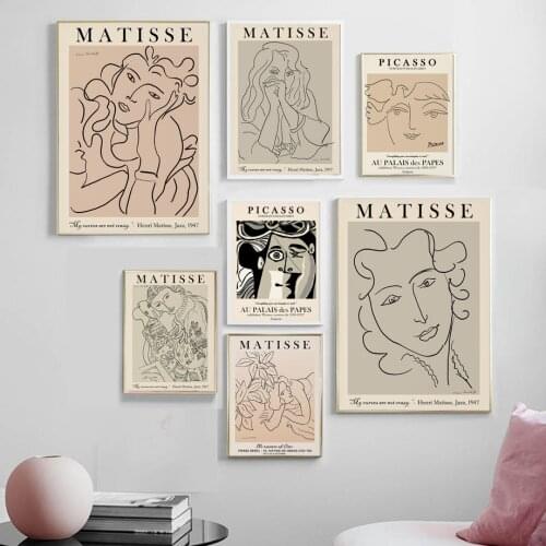 Picasso Abstract Woman Flower Cattle Bird Canvas Painting Nordic Posters And Prints Wall Art Pictures For Living Room Decoration